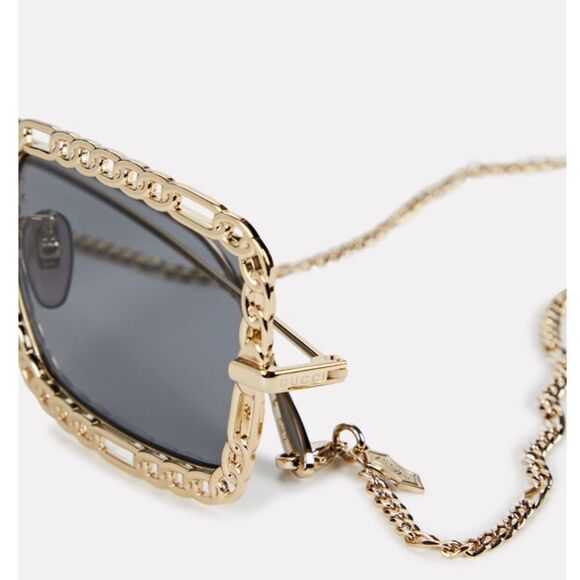 NWT GUCCI 54MM Rectangle Sunglasses Chain-Embellished Sunglasses